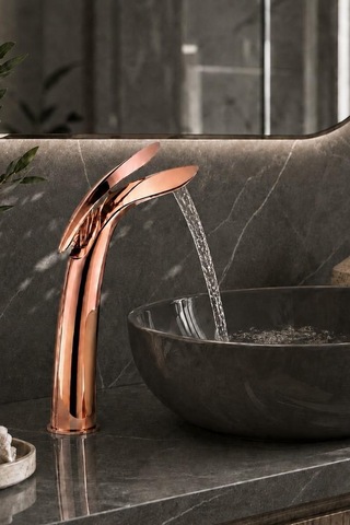 Luca Uzun Lavabo Bataryası Parlak Rose