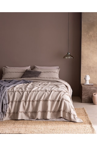 Madame Coco Rostrenen Tek Kişilik Pamuklu Yatak Örtüsü - Gri 8684427179871 Gri