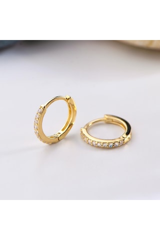 Goldkupe 14 Ayar Taşlı Halka Altın Küpe1,05 Gr-3027