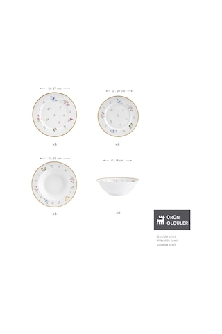 Karaca Forever Bone New Fly 24 Parça 6 Kişilik Yemek Takımı Çok Renkli