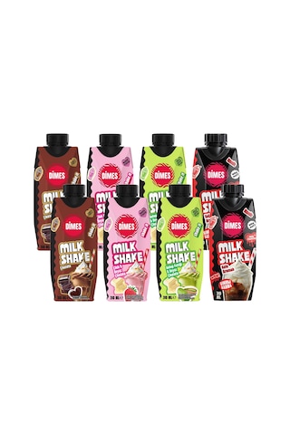 Dimes Milk Shake 310 Ml 8 Li Karma Set - Çikolata - Antep Fıstığı - Kola - Çilek