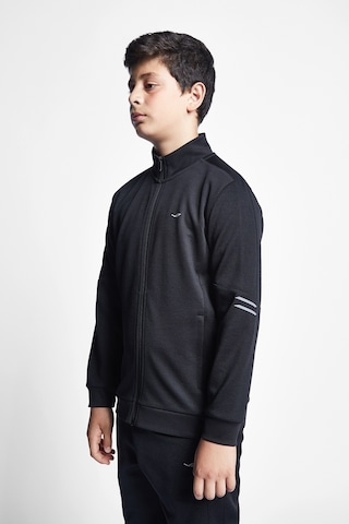 LESCON Siyah Çocuk Fermuarlı Sweatshirt 23S-3237-23B