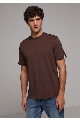 Colin's Colins Comfort Fit Yuvarlak Yaka Düz Erkek Kahverengi Kısa Kol Tişört Cl1073965 Q1.v1 Brw Kahverengi