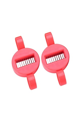 Kangvka 2 Adet Yeşil Fasulye Dilimleyici, Fransız Tarzı Uzun Fasulye Kesici, Paslanmaz Çelik Bıçaklı Mutfak Aleti Kırmızı