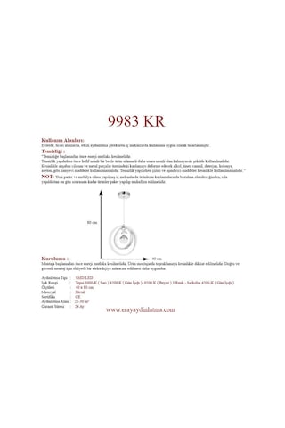 Eray Aydınlatma 9983-3 3lü Led Krom Avize Krom