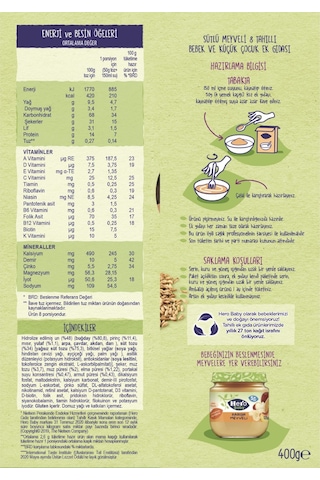 Hero Baby Sütlü Meyveli 8 Tahıllı 6+ Ay Kaşık Maması 400 G