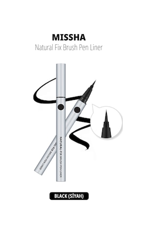 İnce Fırça Uçlu Kalem Eyeliner Natural Fix Brush Pen Liner Black 1