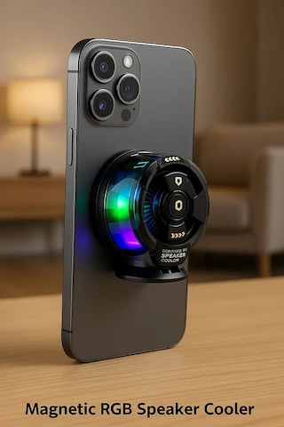 Rgb Işıklı Mıknatıslı Hoparlör & Soğutucu Telefon Arkası Fanlı