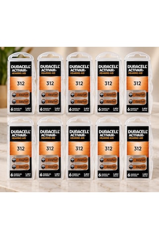 Duracell 312 Numara Cihaz Pili 10 Paket 60 Adet