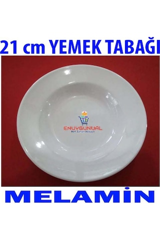 Melamin Yemek Tabağı Lokanta Tipi Servis Tabağı Kırılmaz 21 Cm