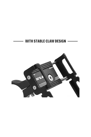 Lemestar Siyah Tam Alüminyum Dayanıklı Telefon Tutucu, Silikon Kayışlı Ve Tabanlı, Bisiklet/motosiklet Çubuklarına Uyumlu, 55-100mm Telefonlar İçin