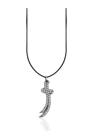 Oya Silver Zirkon Taşlı Gümüş Zülfikar Kolye Ucu 3.3x1cm Oyot340
