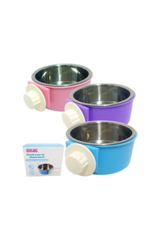 Maxi Life Melamin Gövdeli Vidalı Çelik Kedi Mama Kabı Çok Renkli