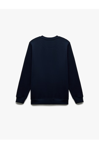 Koton Pamuklu Uzun Kollu Bisiklet Yaka Erkek Basic Sweatshirt Lacivert 6wam70017mk Lacivert