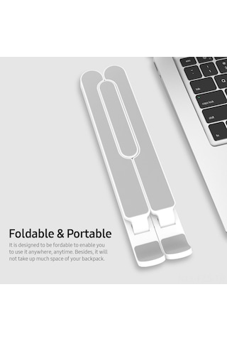 Fosenze 17 İnç Altı Laptop/tablet İçin Ergonomik Soğutucu Ayak - 7 Seviye Yükseklik Ayarlı, Taşınabilir Katlanabilir Abs+alloy Tutucu Pembe