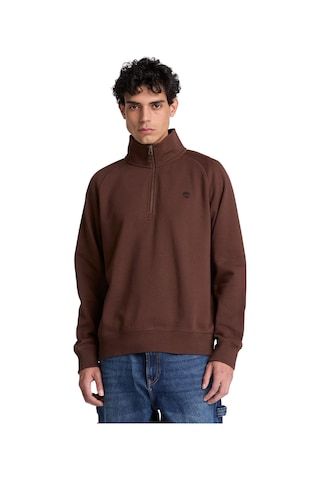 Bc0yhb9ajd1-r Timberland Exeter Rıver Tree Embroidered Logo 1-4 Z Erkek Sweatshirt Kahve Bc0yhb9ajd1-r
