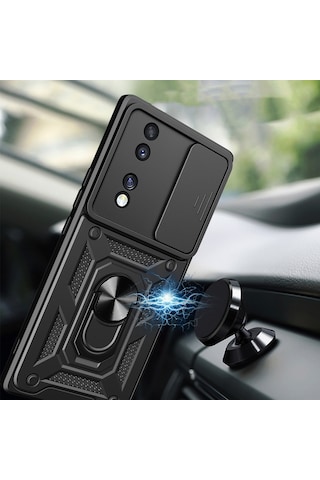Honor 70 Kılıf Pars Lens Sürgülü Yüzüklü Standlı Korumalı Kılıf