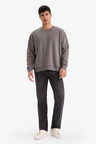 Defacto Relax Fit Bisiklet Yaka Kalın İçi Yumuşak Tüylü Basic Düz Sweatshirt T5139az25augr438 Gri