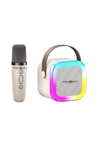 K12 Kablosuz Bluetooth Hoparlör Karaoke Mikrofon 5 Ses Efektli Rgb Hd Stereo Es Usb/sd/fm