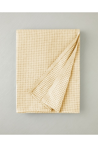 English Home Modern Grid Çift Kişilik Pike 180x220 Cm Sarı