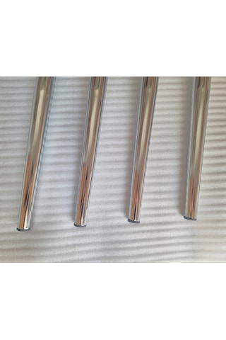 4 Adet-metal Konik Ayak-masa Ayağı-gümüş Renk-73.5cm- Açılı Ayak