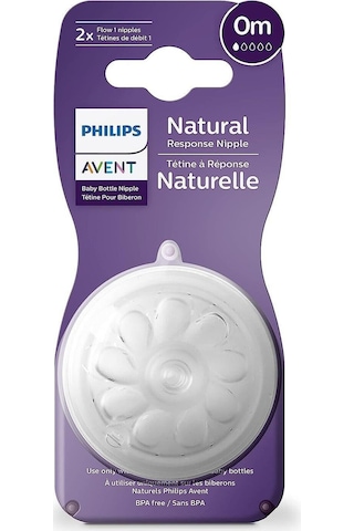 Philips Avent Natural Response 2'li Biberon Emziği, 1 Numara, 0 Ay+