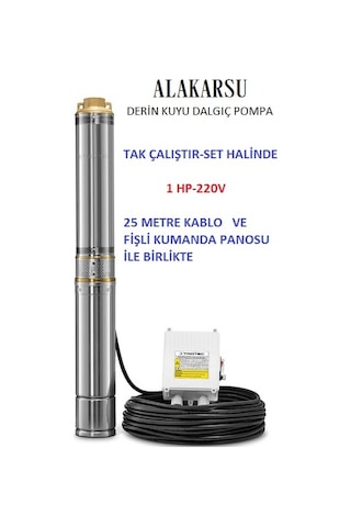 Alakarsu 4" 1 Hp Derin Kuyu Dalgıç Pompası