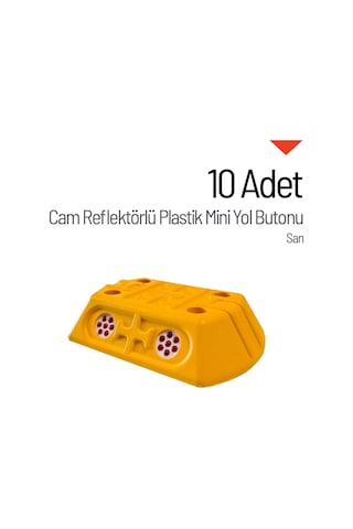 10'lu Cam Reflektörlü Plastik Mini Yol Butonu Seti-3686