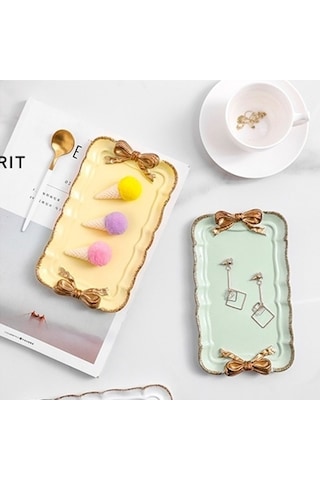 Tongxida Bosphorusboutique Tepsisi Tatlı Tabak, Beyaz, Küçük Küçük Kek İs Havlu, Dikdörtgen Tabak Sones Sevimli Saklama Mücev Beyaz