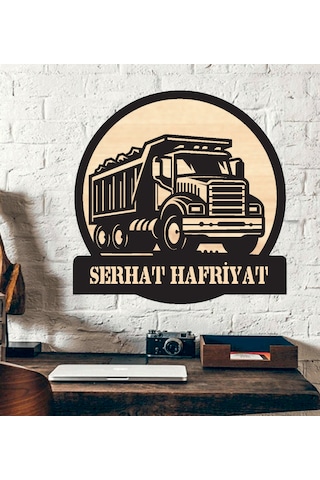 Kamyon Temalı Ahşap Duvar Tablo Ahşap