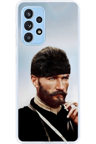 Samsung Galaxy A52 Uyumlu Şeffaf Kılıf Atatürk 2 Tasarımlı