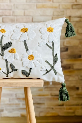 Swita Home Punch İşlemeli Tekli Dekoratif Özel Tasarım Kırlent Kılıfı Panç