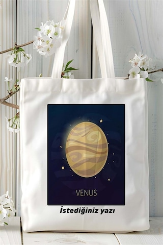Venüs Baskılı Bez Çanta Omuz Çantası Kişiye Özel Desen Çok Renkli