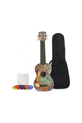 Soprano Ukulele Kuş Desenli