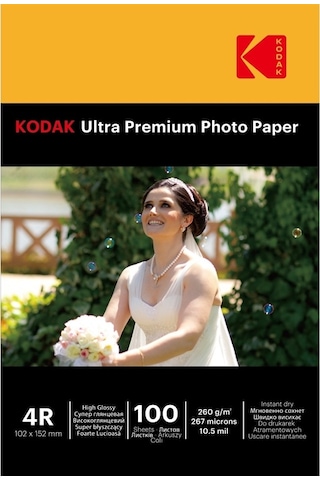 Kodak Ultra Premium 4R 10X15Cm 100'Lük 260G Parlak Fotoğraf Kağıdı Kodak Ultra Premium 4R 10X15Cm 100'Lük 260G Parlak Fotoğraf Kağıdı