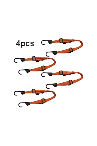 Ranyeek Motorsiklet Kaskı İçin Turuncu Esnek Yansıtan Bağlantı Kordonu, 60 Cm Uzunlukta, 1.5x Genişleme Kabiliyeti, Abs+lastik+nilon Malzeme, 4 Adet