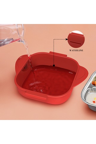 Bölünmüş Bölme Öğle Yemeği Kutusu Toksik Olmayan Ve Kokusuz Çocuklar İçin Uygun Bebek Pink