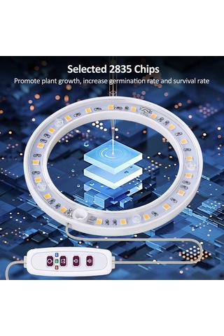 Ebitda Usb Led Bitki Büyütme Lambası - Kırmızı Ve Mavi Işık, 5v, 30.000 Saat Ömür, 20 Led