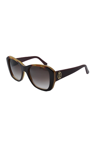 Cartier F Butterfly Gold Cat Eye Kahvarengi Kırmızı Altın Kedi Gözü Kadın Güneş Gözlüğü T8200937 Kahverengi
