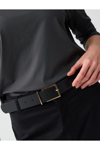 Jimmy Key Jimmy Key Siyah İnce Metal Tokalı Deri Görünümlü Kemer 6sw416736900