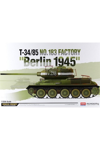 Academy 13295 1/35 Ölçek, T-34/85 No.183 Factory Berlin 1945 Tankı, Plastik Model Kiti-29052