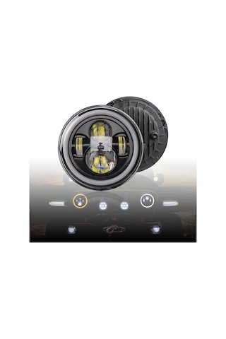 Shineyee 7 İnç 12v/24v Led Motor Araç Farı, 70w 6000k Beyaz Işık, Ip67 Su Geçirmez, 50000 Saat Ömür, Jip/wrangler Uyumlu