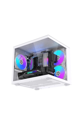 Hiper Akvaryum Cube 3x Rgb Fan M-atx Gaming Bilgisayar Kasası