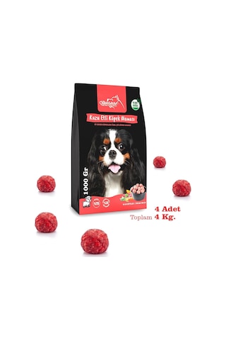 Kuzu Etli Tahılsız Barf Köpek Maması 4 Kg - 1000 G X 4