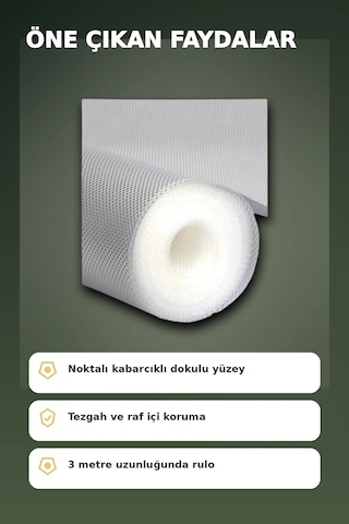 3 Metre Kalın Dokulu Şeffaf Raf Örtüsü Ve Tezgah Üstü Koruyucu Çok Amaçlı Mat Renkli