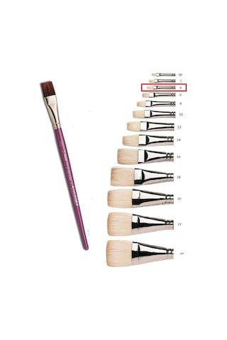 Yağlı Boya Fırçası 4 Numara Samur Akrilik Boya Fırça No:4 Yatsı U