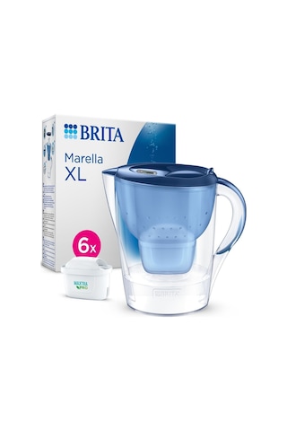 BRITA Marella XL 6x Maxtra Pro All-In-1 Filtreli Su Arıtma Sürahisi - Mavi 3,5 lt