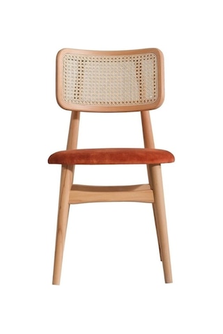 Helios Hazeranlı Ahşap Bohem Sandalye Turuncu