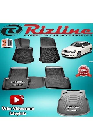 Mercedes W204 C180 3D Paspas+Bagaj Havuz 2007-2014 Arası Rizline N11.30135