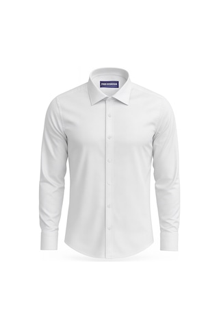 Plus Scorpion Erkek Beyaz Klasik Gömlek Slim Fit, Düz Model, Şık Ofis & Günlük Kombin Beyaz
